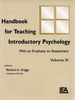 cover image of Handbook for Teaching Introductory Psychology